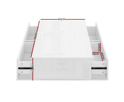 HAMILTON 4 DRAWER COFFEE TABLE  - HIGH GLOSS WHITE