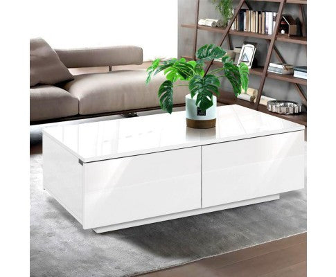 Hamilton 4 Drawer Coffee Table - High Gloss White