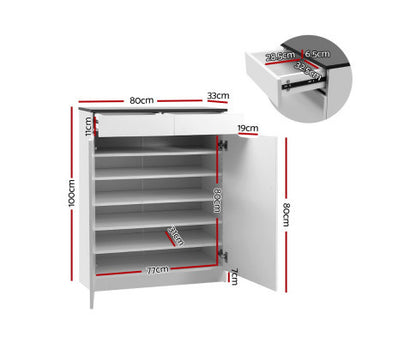 HAMILTON SHOE CABINET STORAGE - HIGH GLOSS WHITE
