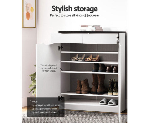 HAMILTON SHOE CABINET STORAGE - HIGH GLOSS WHITE