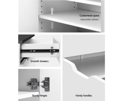 HAMILTON SHOE CABINET STORAGE - HIGH GLOSS WHITE