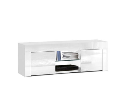 HAMILTON TV CABINET ENTERTAINMENT UNIT - 350(H) x 1300(W) - HIGH GLOSS WHITE