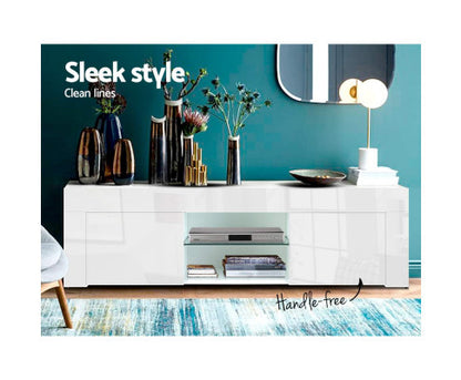 HAMILTON TV CABINET ENTERTAINMENT UNIT - 350(H) x 1300(W) - HIGH GLOSS WHITE