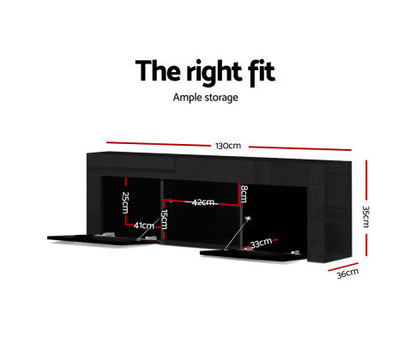 HAMILTON TV ENTERTAINMENT UNIT WITH RGB LED 1300(W) - HIGH GLOSS BLACK