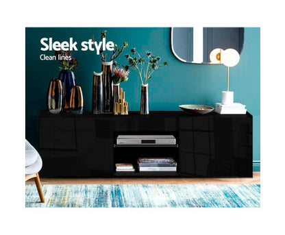 HAMILTON TV ENTERTAINMENT UNIT WITH RGB LED 1300(W) - HIGH GLOSS BLACK