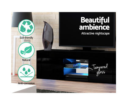 HAMILTON TV ENTERTAINMENT UNIT WITH RGB LED 1300(W) - HIGH GLOSS BLACK