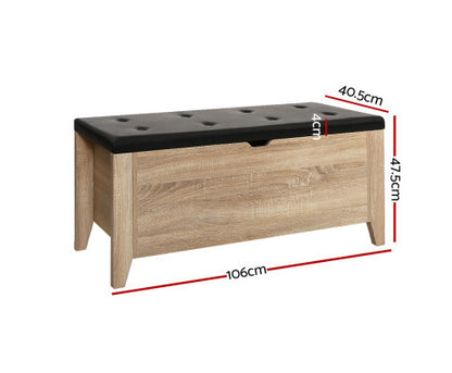 HESTER OTTOMAN STORAGE BOX - OAK