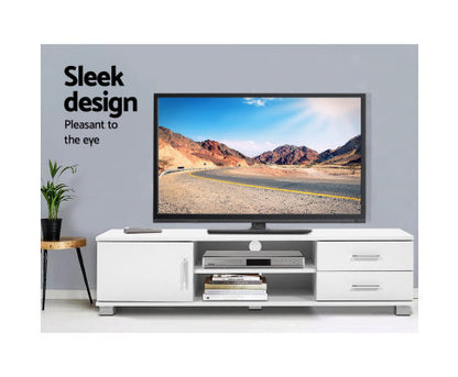 HAMILTON 1 DOOR / 2 DRAWER TV CABINET ENTERTAINMENT UNIT - 300(H) x 1200(W) - WHITE