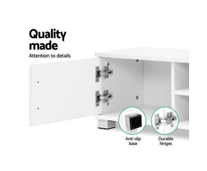 HAMILTON 1 DOOR / 2 DRAWER TV CABINET ENTERTAINMENT UNIT - 300(H) x 1200(W) - WHITE