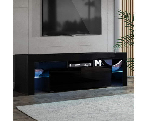 Hamilton TV Cabinet Entertainment Unit With Rgb LED 1300(W) - High Gloss Black