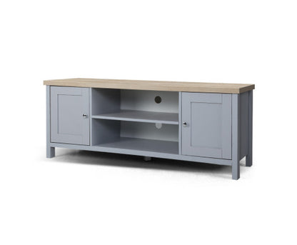 WEBSTER 2 DOOR TV CABINET ENTERTAINMENT UNIT - GREY & OAK