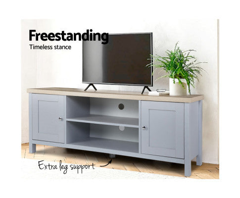 WEBSTER 2 DOOR TV CABINET ENTERTAINMENT UNIT - GREY & OAK
