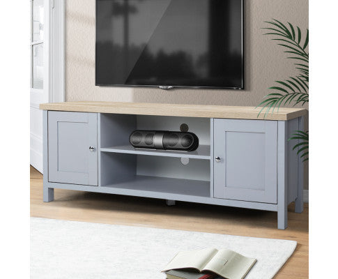 Webster 2 Door TV Cabinet Entertainment Unit - Grey & Oak