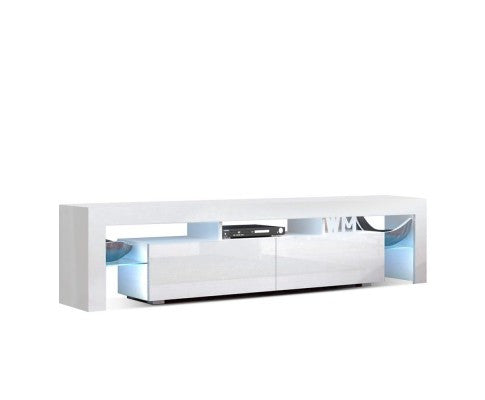 HAMILTON 2 DRAWER TV ENTERTAINMENT UNIT - 450(H) x 1890(W) WITH RGB LED – IVORY WHITE