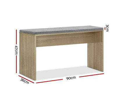 LENNOX DINING BENCH WITH UPHOLSTERED SEAT - OAK
