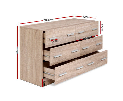 ALREY 6 DRAWER DRESSER - WOOD