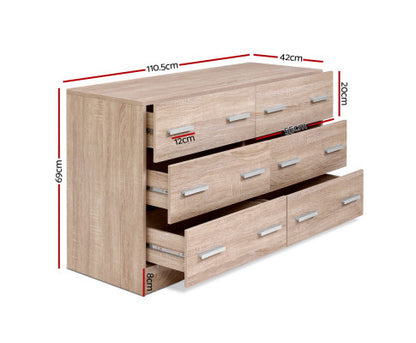 ALREY 6 DRAWER DRESSER - WOOD