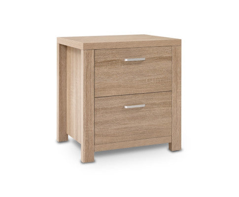 Johnson 2 Drawer Bedside Table - Natural