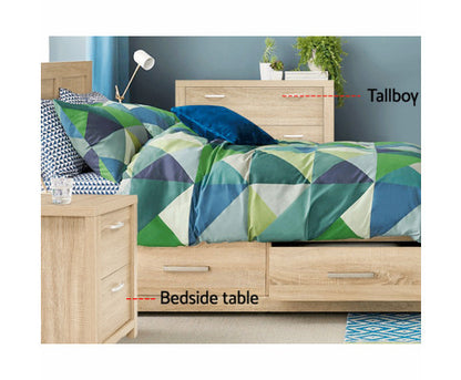 JOHNSON 2 DRAWER BEDSIDE TABLE - NATURAL