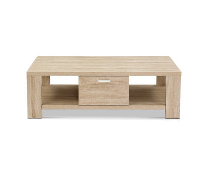 JOHNSON 2 SHELVES/ 1 DRAWER COFFEE TABLE - OAK