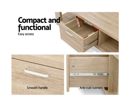 JOHNSON 2 SHELVES/ 1 DRAWER COFFEE TABLE - OAK