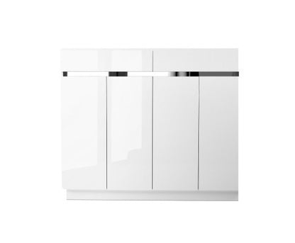 RYLAN SHOE STORAGE CABINET - HIGH GLOSS WHITE