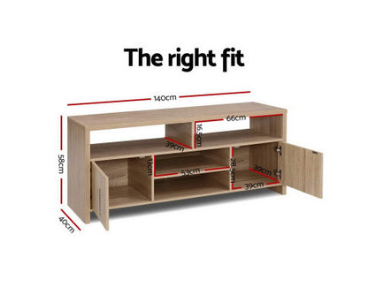 LENNY 2 DOOR TV ENTERTAINMENT UNIT - OAK