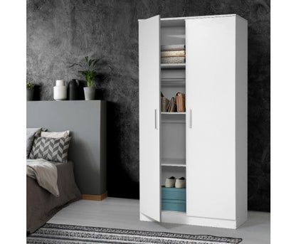 RAELIAN 2 DOOR PANTRY OR WARDROBE - WHITE - STARTING FROM $449