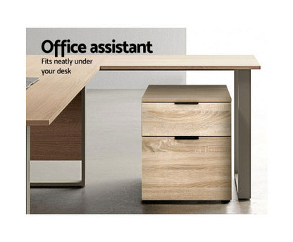 PYKE 2 DRAWER FILING CABINET - WOOD