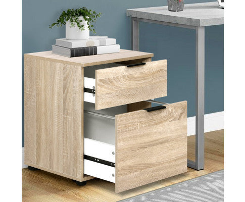 PYKE 2 DRAWER FILING CABINET - WOOD