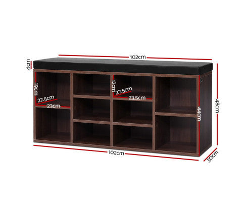 SUMNER SHOE CABINET BENCH - WALNUT
