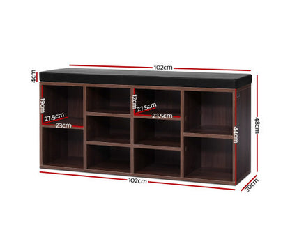 SUMNER SHOE CABINET BENCH - WALNUT