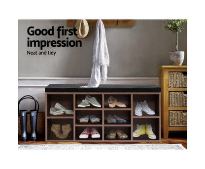 SUMNER SHOE CABINET BENCH - WALNUT