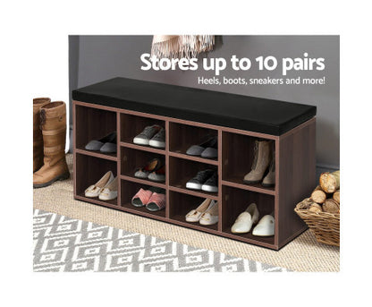 SUMNER SHOE CABINET BENCH - WALNUT