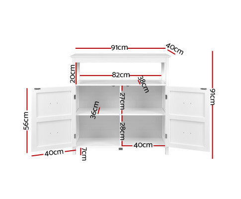 ARABELLA 2 DOOR BUFFET SIDEBOARD - WHITE
