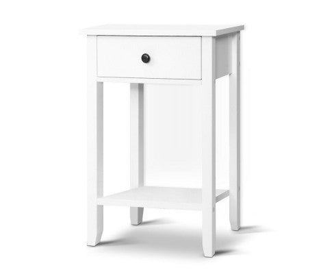 RAELIAN 1 DRAWER BEDSIDE TABLE - WHITE