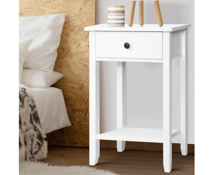 RAELIAN 1 DRAWER BEDSIDE TABLE - WHITE