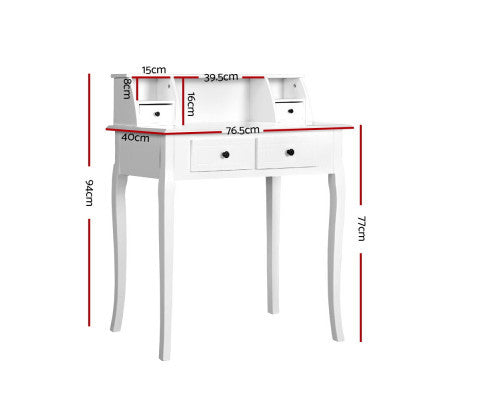 BERTHA 4 DRAWER DRESSING TABLE - WHITE
