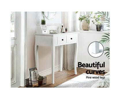 BERTHA 4 DRAWER DRESSING TABLE - WHITE