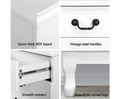 ALEXIS 5 DRAWER TALLBOY - WHITE