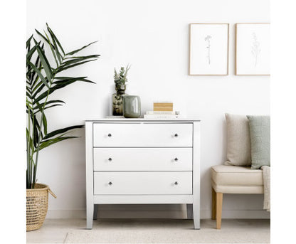 ARABELLA 3 DRAWER LOWBOY - WHITE