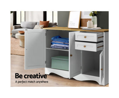 ARABELLA  2 DRAWER/ 3 DOOR SIDEBOARD - 780(H) x 1100(W) x 400(D) - WHITE