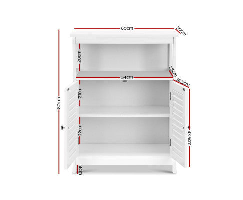 RAELIAN 1 OPEN SHELF / 2 DOOR BUFFET SIDEBOARD CABINET - WHITE