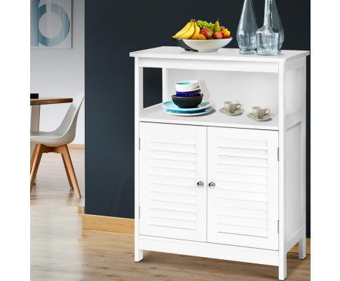 Raelian 1 Open Shelf / 2 Door Buffet Sideboard Cabinet - White
