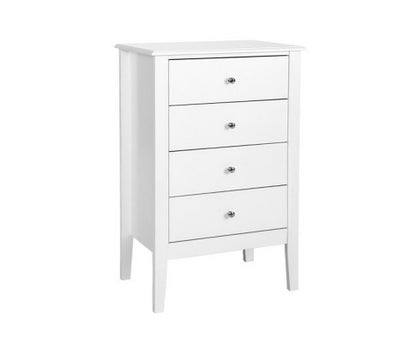 ARABELLA 4 DRAWER TALLBOY - WHITE