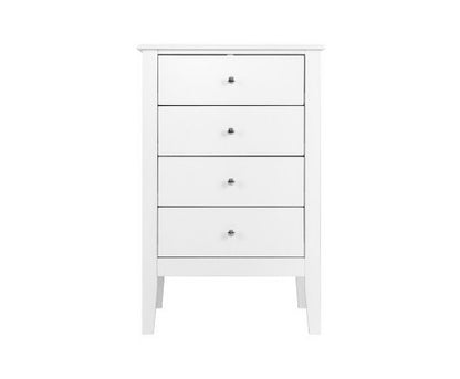 ARABELLA 4 DRAWER TALLBOY - WHITE