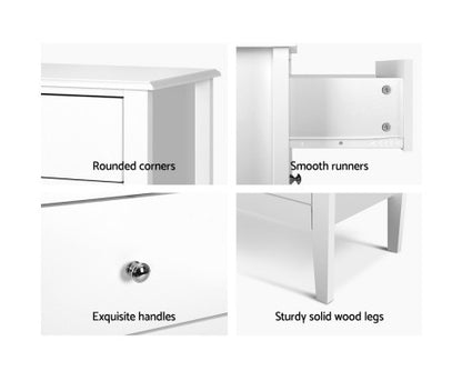 ARABELLA 4 DRAWER TALLBOY - WHITE