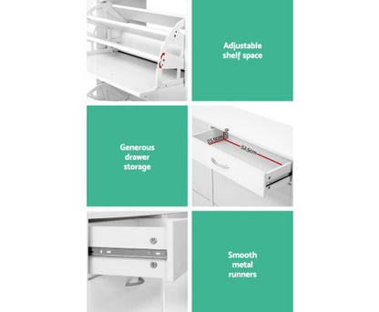 CRESSIDA SHOE CABINET WITH 4 STORAGE COMPARTMENTS - WHITE