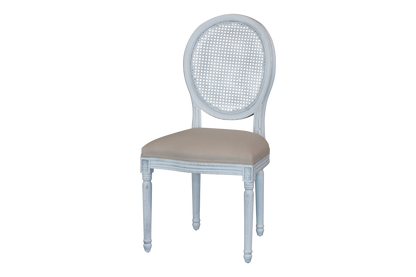 FRENCH  VINTAGE DINING CHAIR WITH CANE BACK - ANTIQUE WHITE