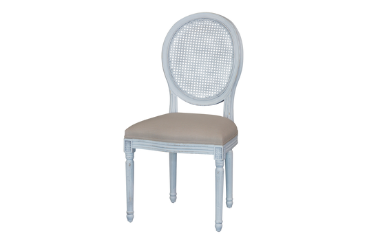 FRENCH  VINTAGE DINING CHAIR WITH CANE BACK - ANTIQUE WHITE